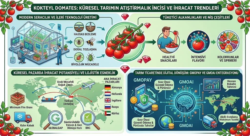 Kokteyl Domates: Küresel Tarımın Atıştırmalık İncisi ve İhracat Trendleri 