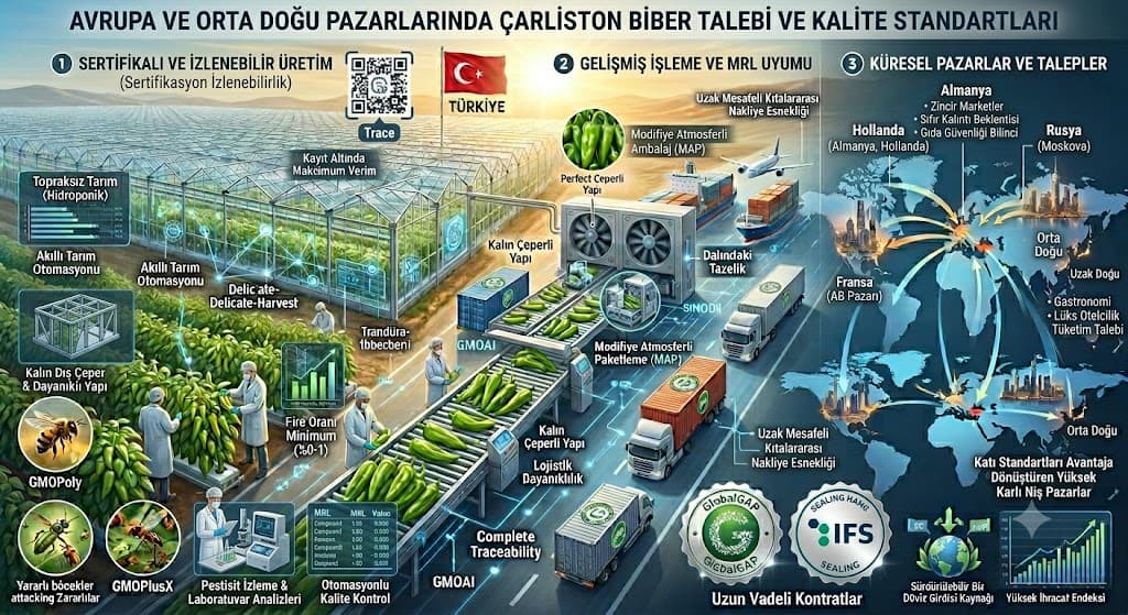 Avrupa ve Orta Doğu Pazarlarında Çarliston Biber Talebi ve Kalite Standartları 